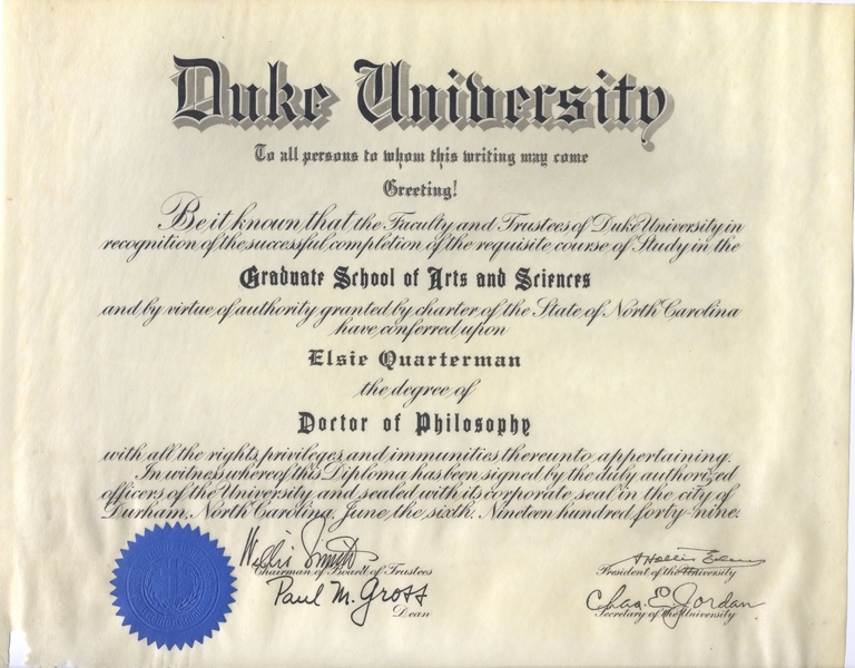 Elsie Phd Diploma