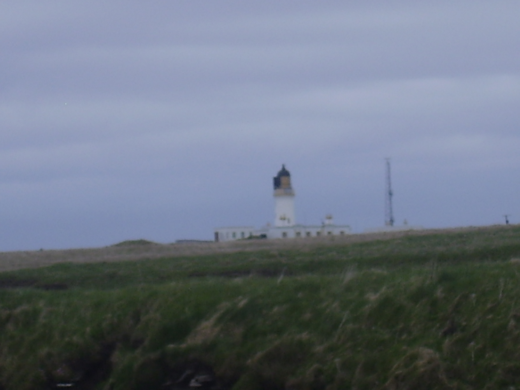 Noss Head Lighthouse from Castle Sinclair Girnigoe