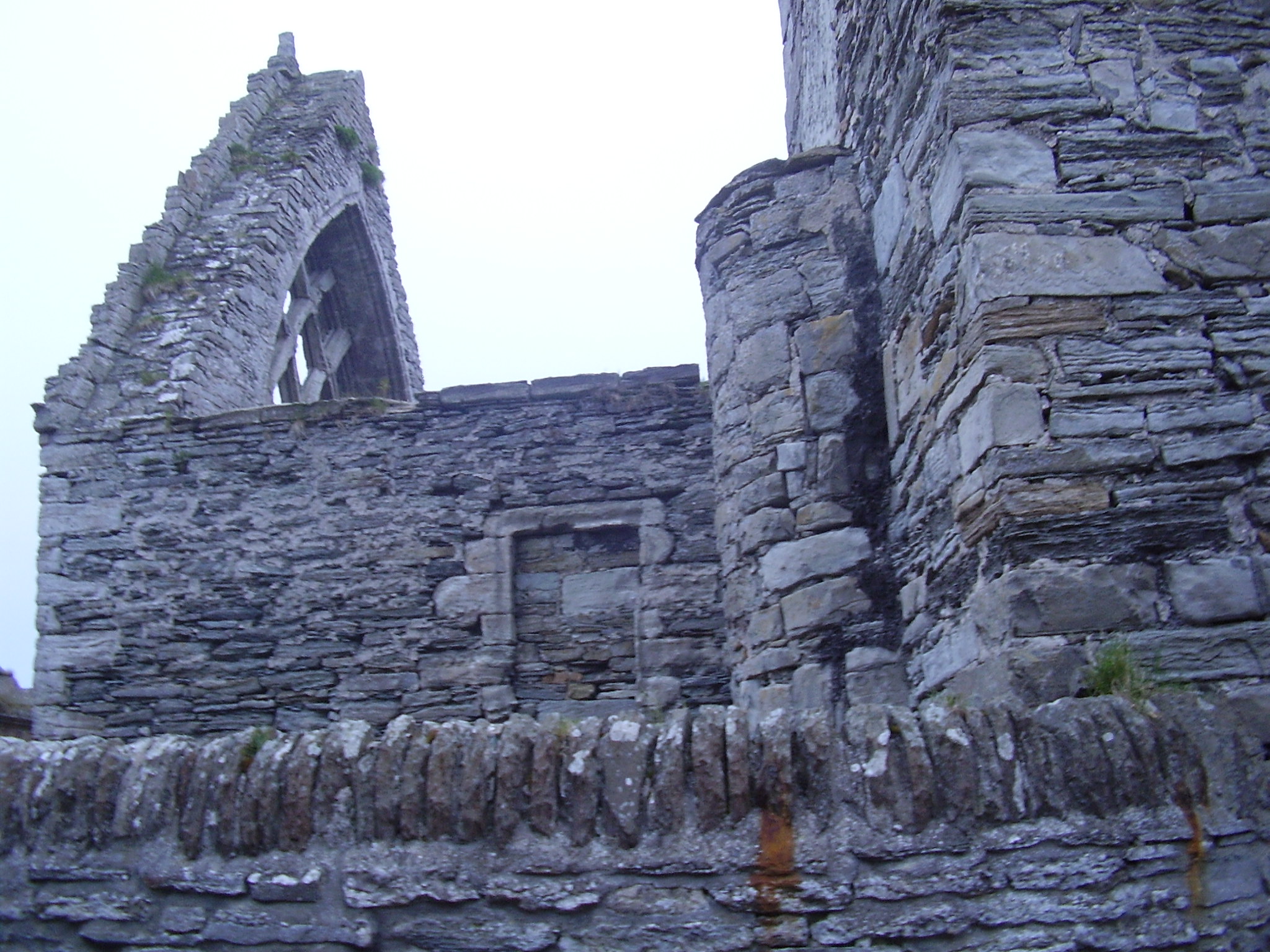 East side, with W. window, door into Murkle Loft (Sheriff's Seat), round tower, and Session's House (above Forss Aisle)