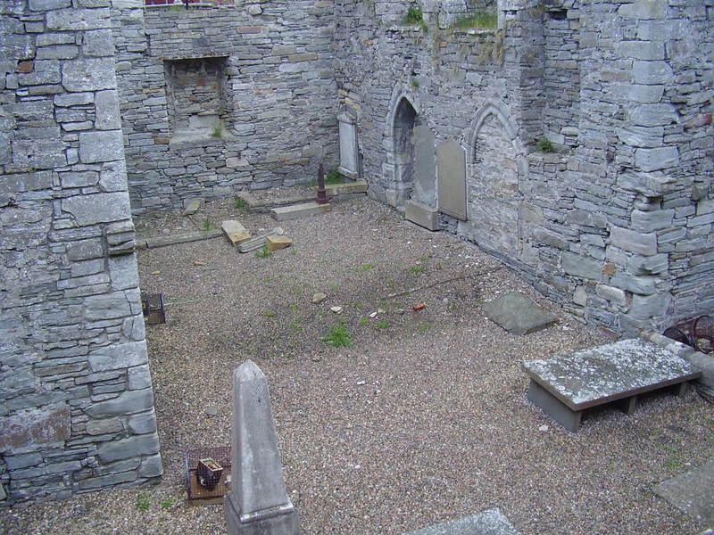 Graves inside north transept